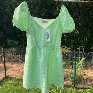 NWT Urban Outfitters Green Gingham Dress Size M